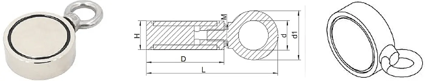 釹鐵硼磁鐵+不鏽鋼吊環6
