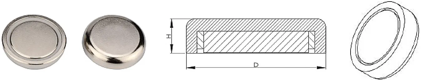 圓片釹鐵硼磁鐵+鐵殼